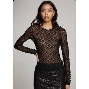 NEW CHASER kevin long sleeve top in licorice